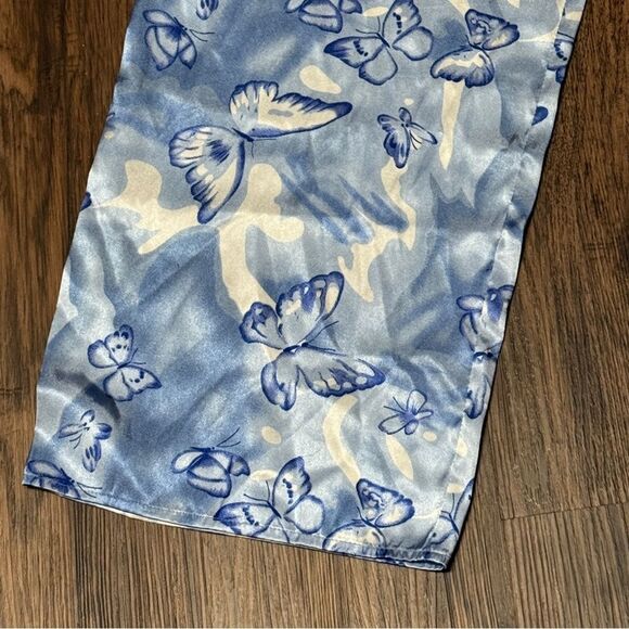 Shut Eye Blue Floral Butterfly Print Pajama Pants Size Large - Picture 4 of 10